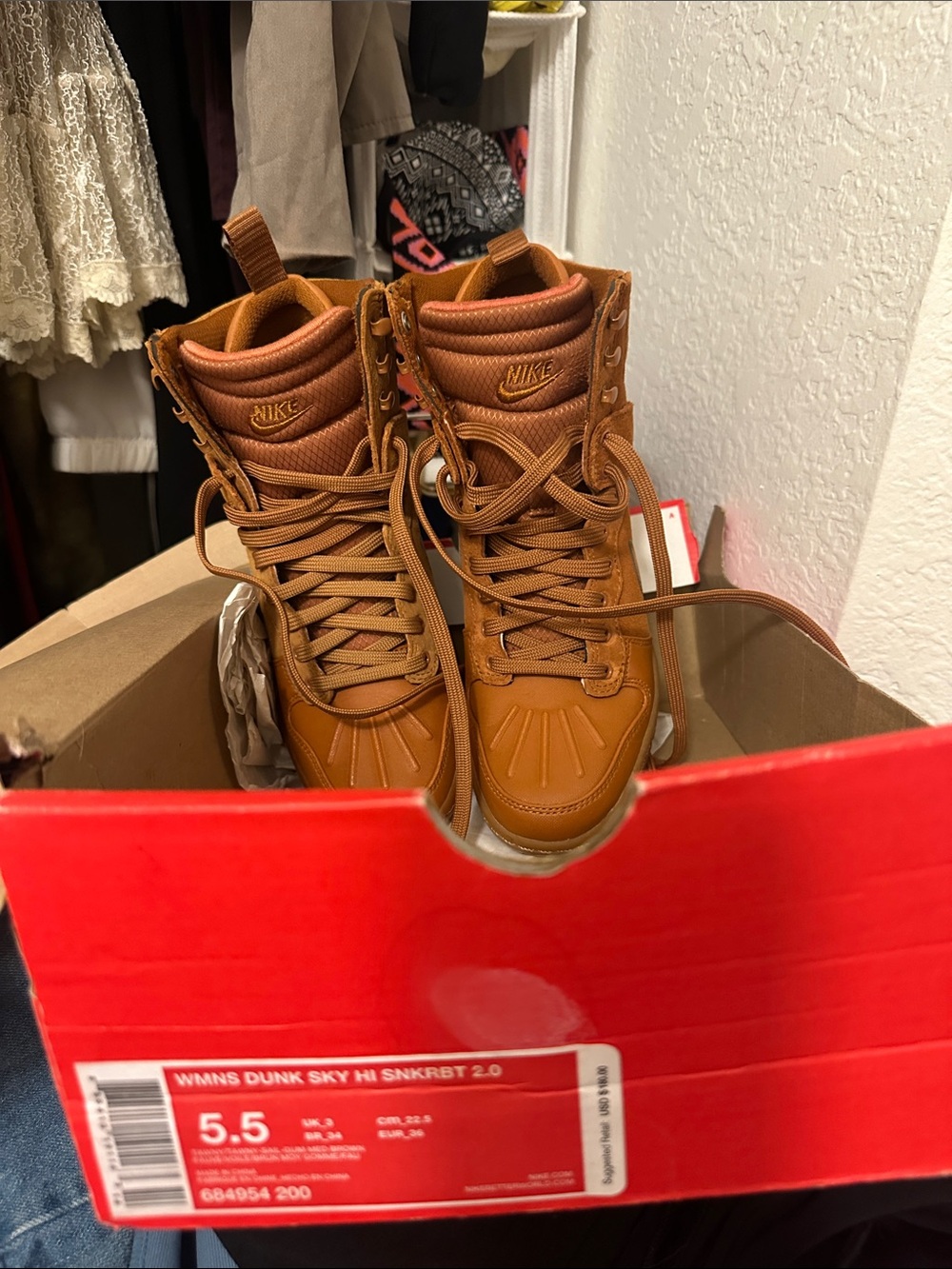 Nike Women's High-Top Sneakers in Chestnut Brown